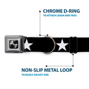 Dog Bone Seatbelt Buckle Collar - Star Black/White