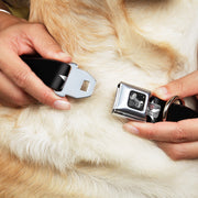 Dog Bone Seatbelt Buckle Collar - Star Black/White