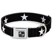 Dog Bone Seatbelt Buckle Collar - Star Black/White