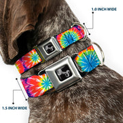 Dog Bone Seatbelt Buckle Collar - 70's Tie Dye