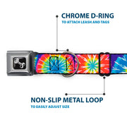 Dog Bone Seatbelt Buckle Collar - 70's Tie Dye