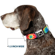 Dog Bone Seatbelt Buckle Collar - 70's Tie Dye