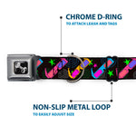 Dog Bone Seatbelt Buckle Collar - 3-D Glasses w/Stars Multi Color