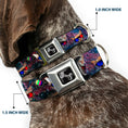 Load image into Gallery viewer, Dog Bone Seatbelt Buckle Collar - 3-D TV Cats in Space

