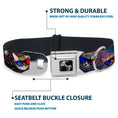 Load image into Gallery viewer, Dog Bone Seatbelt Buckle Collar - 3-D TV Cats in Space
