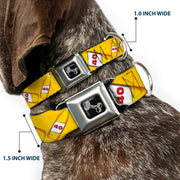 Buckle-Down Seatbelt Buckle Dog Collar - 40 Oz. Beer Bottles Yellow