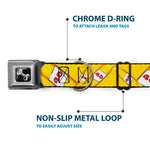 Buckle-Down Seatbelt Buckle Dog Collar - 40 Oz. Beer Bottles Yellow