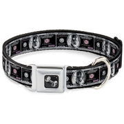 Dog Bone Seatbelt Buckle Collar - 100 Dollar Bill X-Ray Black/White