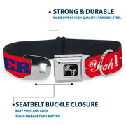 Dog Bone Seatbelt Buckle Collar - 'MERICA FUCK YEAH!/Star Red/Blue/White