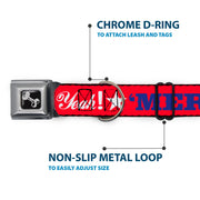 Dog Bone Seatbelt Buckle Collar - 'MERICA FUCK YEAH!/Star Red/Blue/White