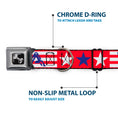 Load image into Gallery viewer, Dog Bone Seatbelt Buckle Collar - 'MERICA Stripes/Stars Red/White/Blue
