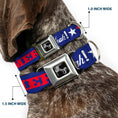 Load image into Gallery viewer, Dog Bone Seatbelt Buckle Collar - 'MERICA FUCK YEAH!/Star Blue/Red/White
