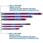 Dog Bone Seatbelt Buckle Collar - 'MERICA FUCK YEAH!/Star Blue/Red/White
