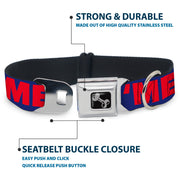 Dog Bone Seatbelt Buckle Collar - 'MERICA/Star Blue/Red/White