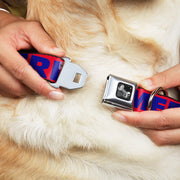 Dog Bone Seatbelt Buckle Collar - 'MERICA/US Flag Red/Blue/White