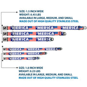 Dog Bone Seatbelt Buckle Collar - 'MERICA/US Flag Blue/White/Red