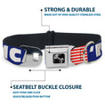 Load image into Gallery viewer, Dog Bone Seatbelt Buckle Collar - 'MERICA/US Flag Blue/White/Red
