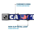 Load image into Gallery viewer, Dog Bone Seatbelt Buckle Collar - 'MERICA/USA Silhouette Blue/White/US Flag
