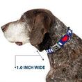 Load image into Gallery viewer, Dog Bone Seatbelt Buckle Collar - 'MERICA/USA Silhouette Blue/White/Red
