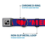 Dog Bone Seatbelt Buckle Collar - 'MERICA/USA Silhouette Blue/Red