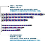 Dog Bone Seatbelt Buckle Collar - 'MERICA FUCK YEAH!/USA Silhouette Blue/White/Red/US Flag