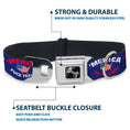 Load image into Gallery viewer, Dog Bone Seatbelt Buckle Collar - 'MERICA FUCK YEAH!/USA Silhouette Blue/White/Red/US Flag
