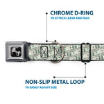 Dog Bone Seatbelt Buckle Collar - 100 Dollar Bill Old Series 2006 Repeat