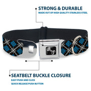 Dog Bone Seatbelt Buckle Collar - Argyle Black/Gray/Turquoise