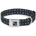 Load image into Gallery viewer, Dog Bone Seatbelt Buckle Collar - Argyle Black/Gray/Turquoise
