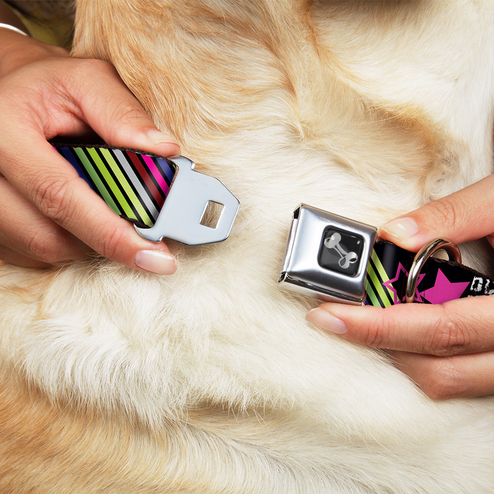 Dog Bone Seatbelt Buckle Collar - Animal Skins & Stripes 1