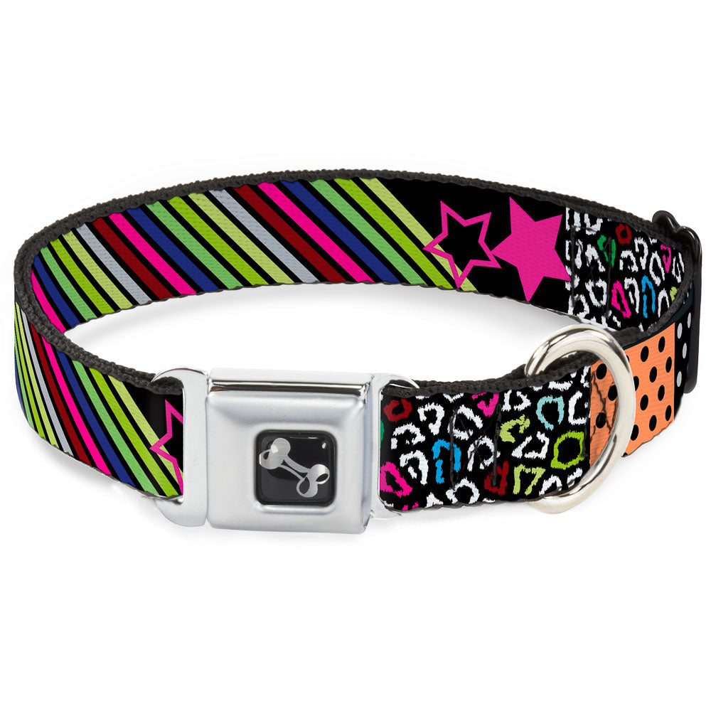 Dog Bone Seatbelt Buckle Collar - Animal Skins & Stripes 1