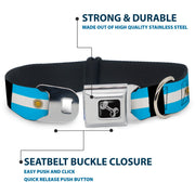 Dog Bone Seatbelt Buckle Collar - Argentina Flags