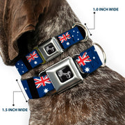 Dog Bone Seatbelt Buckle Collar - Australia Flags