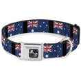 Load image into Gallery viewer, Dog Bone Seatbelt Buckle Collar - Australia Flags
