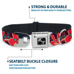 Dog Bone Seatbelt Buckle Collar - Angry Bunnies Purple/Red/Blue