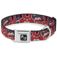 Load image into Gallery viewer, Dog Bone Seatbelt Buckle Collar - Angry Bunnies Purple/Red/Blue
