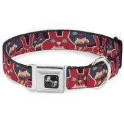 Dog Bone Seatbelt Buckle Collar - Angry Bunnies Purple/Red/Blue