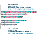 Dog Bone Seatbelt Buckle Collar - Angry Bunnies Turquoise/Pinks