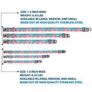 Dog Bone Seatbelt Buckle Collar - Angry Bunnies Turquoise/Pinks