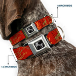 Dog Bone Seatbelt Buckle Collar - Antlers Brown/Turquoise/Gold