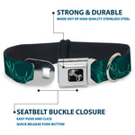 Dog Bone Seatbelt Buckle Collar - Antlers Turquoise