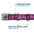 Load image into Gallery viewer, Dog Bone Seatbelt Buckle Collar - Angry Girl Purple/Pink

