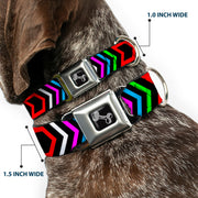 Dog Bone Seatbelt Buckle Collar - Arrows Black/Multi Color