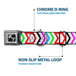 Dog Bone Seatbelt Buckle Collar - Arrows White/Multi Color
