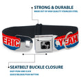 Load image into Gallery viewer, Dog Bone Seatbelt Buckle Collar - AMERICA, FUCK YEA Red/White/Blue
