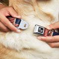 Load image into Gallery viewer, Dog Bone Seatbelt Buckle Collar - American Flag Weathered Color Repeat
