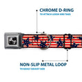 Load image into Gallery viewer, Dog Bone Seatbelt Buckle Collar - Americana Stars & Stripes Red/White/Blue/White
