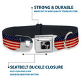 Load image into Gallery viewer, Dog Bone Seatbelt Buckle Collar - American Flag Stripe
