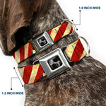 Dog Bone Seatbelt Buckle Collar - Americana Diagonal Vintage Stars & Stripes2