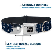 Dog Bone Seatbelt Buckle Collar - Anchors Navy/White